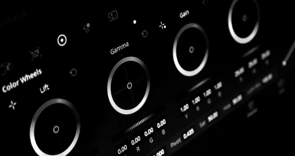 Colour grading control surface with dials